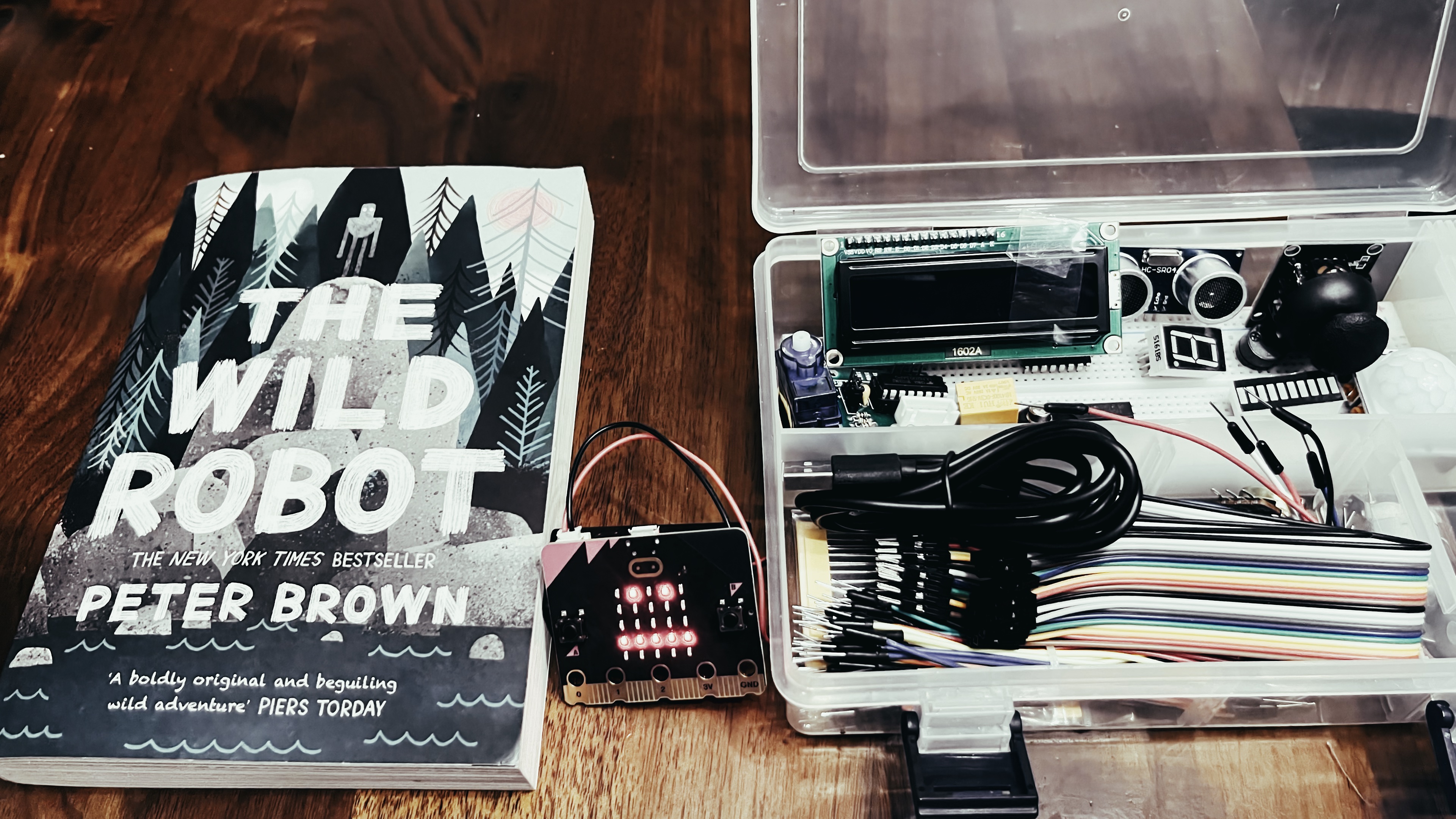 The Wild Robot, the micro:bit, and the Freenove kit together